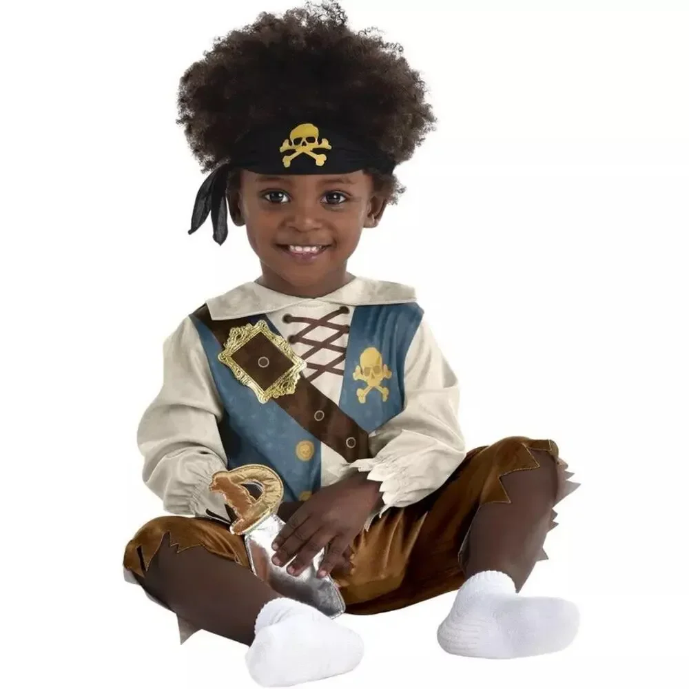 ShipWrecked Pirate 3pc Costume with Sword Infant 0-6 months New Halloween New